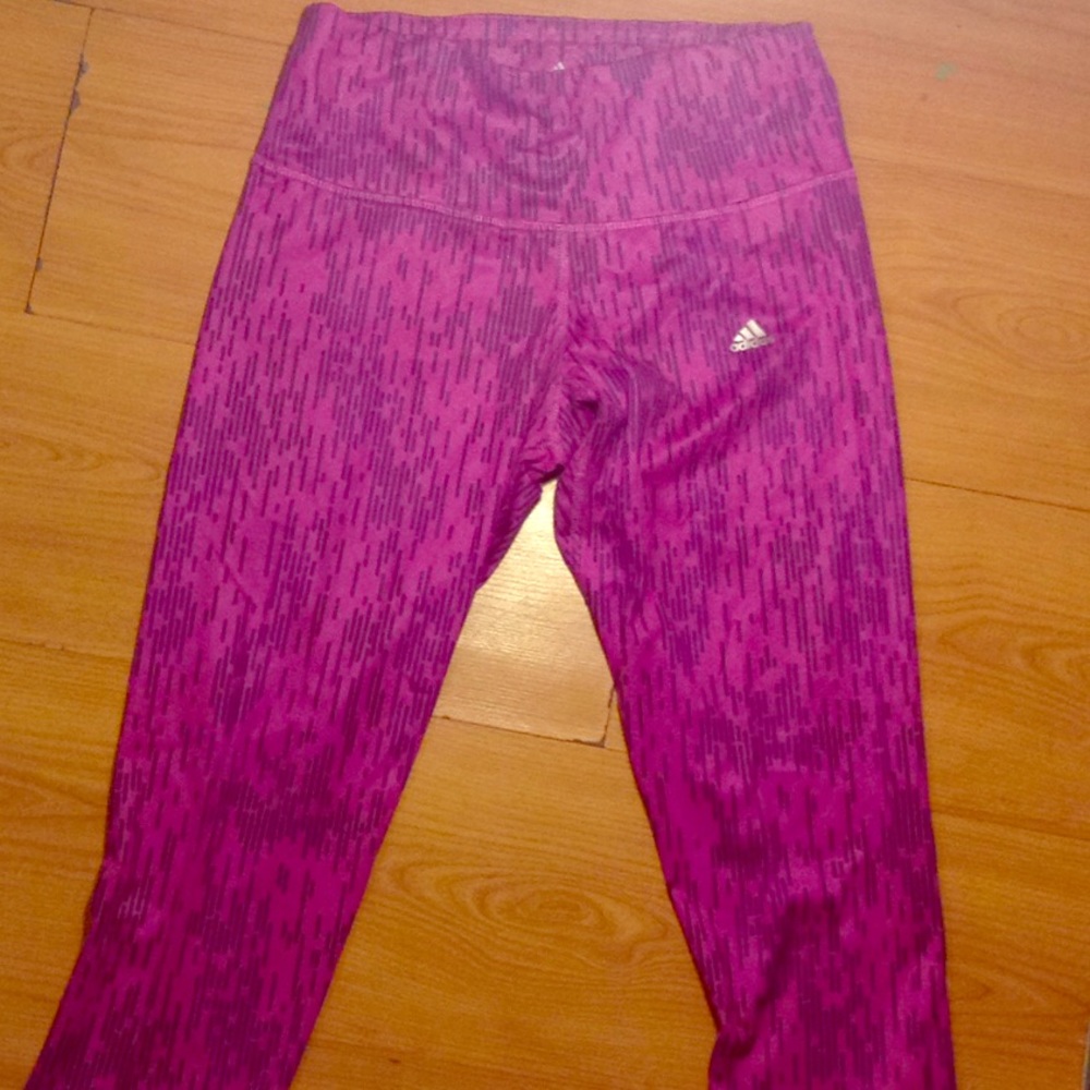 Purple adidas capris